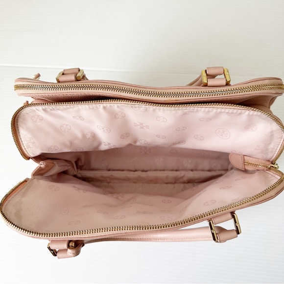 Tory Burch Thea Triple Zip Compartment Satchel Porcelain Pink - Picture 6 of 16